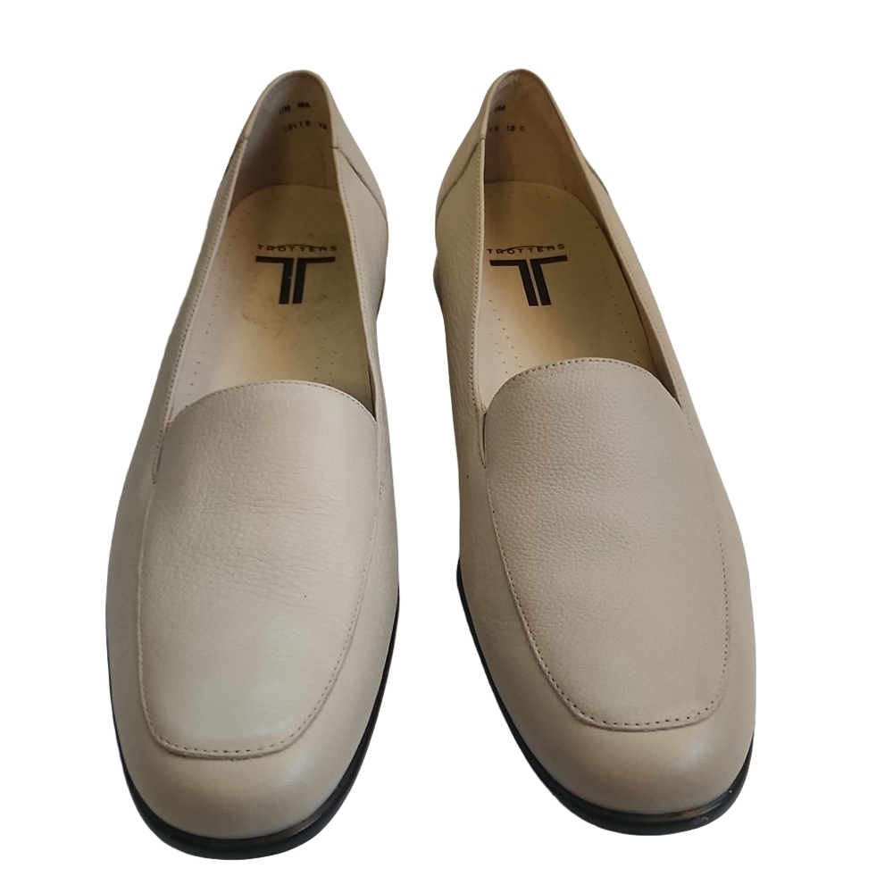 Trotters Women’s Shoes Beige Jenn Casual Leather Slip-On Loafers Size 11.5 N